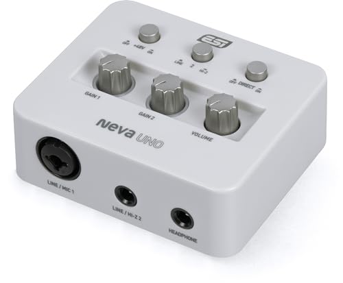 ESI Neva UNO | Professional 24-bit/192kHz 2x2 USB Audio Interface for PC and Mac with XLR, Line, and...