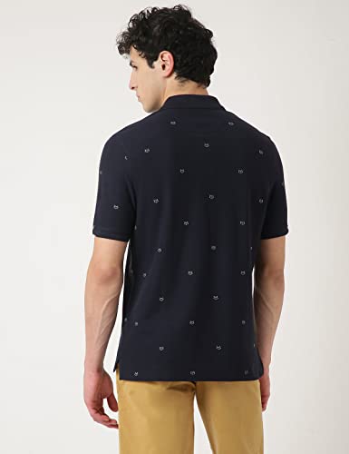 Image of Marks & Spencer Mens Printed Cotton Polo Neck Regular Fit T-Shirt