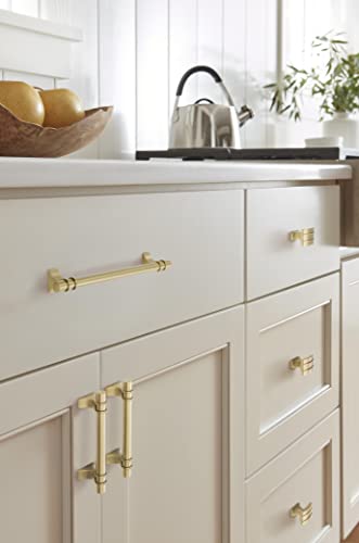 Image of Amerock | Cabinet Pull | Champagne Bronze | 3-3 /4 inch (96 mm) Center to Center | Davenport | 1 Pack | Drawer Pull | Drawer Handle | Cabinet Hardware