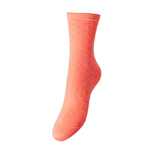 PIECES Pcsebby Glitter Long 1 Pack de Calcetines Noos, Tangerine Tango/Detalles:Toned Lurex, Talla única para Mujer