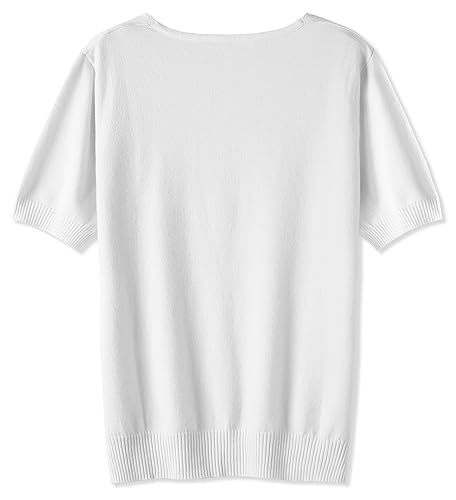 DAIMIDY Women's Knit Cotton Sweater Short Sleeve V Neck Basic Casual Classic Fit Lightweight Soft Pullover Top4