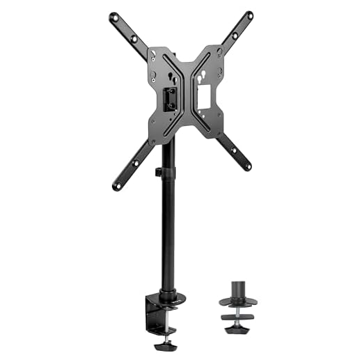 VIVO Black Ultra Wide skärm TV-skrivbordsfäste | Justerbar full rörelsehöjd enkelt TV-stativ för skärmar upp till 55 tum (STAND-V155C)