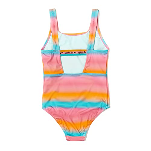 Speedo Girls' Swimsuit One Piece High Neck Strappy Back2