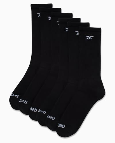 Reebok Men's Athletic Socks - 6 Pack Targeted Cushion Crew Socks - Breathable Cotton Blend Socks for Men (Shoe Size: 6-12.5)2