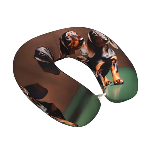 Almohada de viaje con diseño de perro salchicha miniatura 2