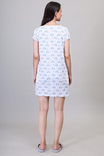 Image of CAMEY Printed Knee Length Nighty|Loungewear|Nightwear|Sleepwear|Home Wear Short Nighty for Women