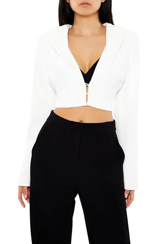 Blazer court à capuche Forever 21 pour femme, la veste mi-saison idéale