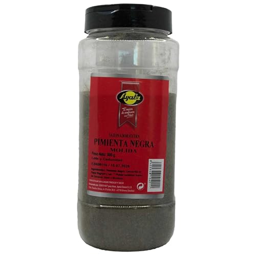 Pimienta Negra Molida 800G | Condimento Natural para Cocina | Ideal para Carnes, Salsas y Guisos | Sin Aditivos, Conservantes | Gran Formato Familiar