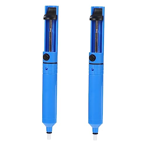 2pcs Suction Solder Removal Tool Solder Removal Sucker Suckers Soldering Removal Tool Solder Removal Pump Desoldering Vacuum Pump Soldering Pickup Tool Blue Abs Plastic FUNOMOCYA