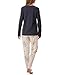 Uncover by Schiesser Damen Schlafanzug Set Shirt Langarm mit Langer Schlafhose - Nachtwäsche