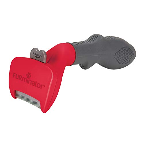 Image of FURminator Dog deShedding Tool, Undercoat deShedding Brush For Small Dogs, Red