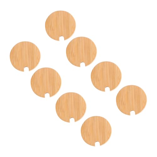 Artibetter 8個 梅森瓶用竹製密封蓋 内径外径 耐久性と美観を備えたジャーキャップ スプーン用小付き ボトルカバーとしても