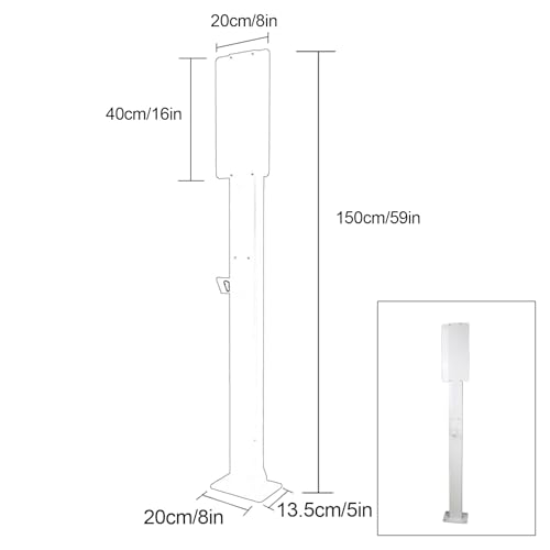 Support de borne de recharge VE blanc 170cm pour stationnement extérieur