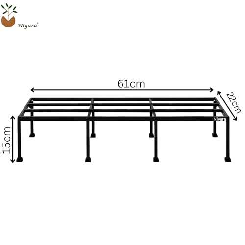 Image of Niyara || Metal Planter Stand || Flower Pot Stand for Planters || Plant Stand Indoor | (Large Set of 4, 6 inch height)