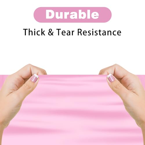 Image of Kopokita 2 Pack Pink Round Disposable Plastic Tablecloths 84 inch | Party Table Covers for Birthday, Baby Shower, Wedding, Valentines, Mothers Day, Easter Decorations