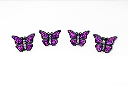 Image of FD&D Multiple Use Shining Screw Cap, Purple Butterfly Pattern with M6 Machine Screw