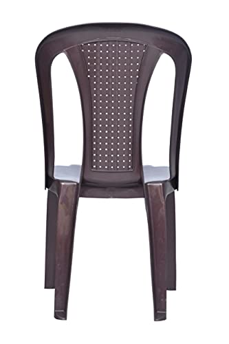 Image of Prima Plastic Chair for Living Room | Set of 2 | Chair for Home, Living Room, Multipurpose | Stackable Chair Without Arm | 100% Virgin Plastic | Chair 4003 (Weather Brown Colour)