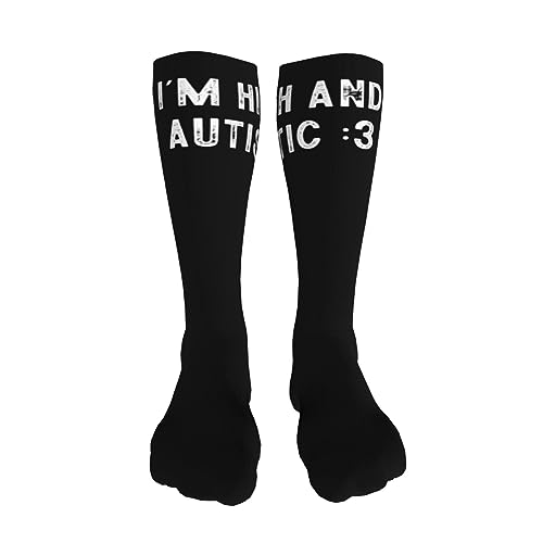 I'M High And Autistic 3 Knee High Socks For Women Long Tube Socks Athletic Compression Socks Unisex High Socks Girls3