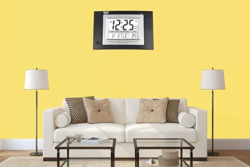 Ajanta Quartz Plastic Rectangle Digital Alarm Wall Clock (29 cm x 19 cm x 2.5 cm, Black, ODC 170)