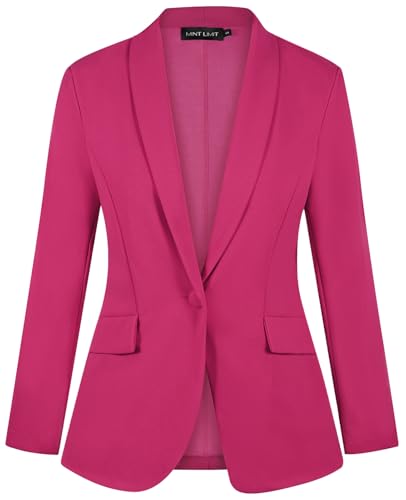 MINTLIMIT Women's Long Sleeve Work Casual Blazer Shawl Lapel Button Open Front Blazers Business Suit Jackets with Pockets