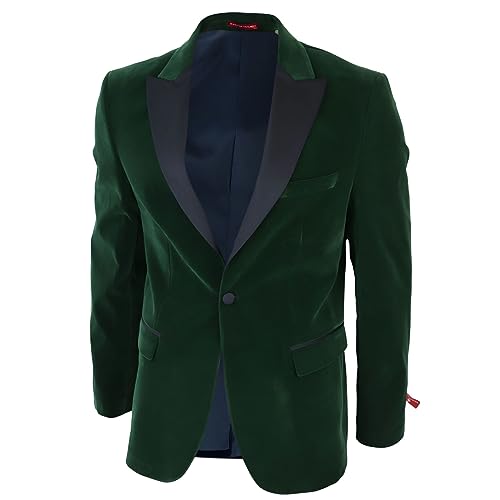 Mens Green Velvet Tuxedo Blazer Satin Peak Lapels Dinner Jacket Wedding Prom Black Tie3