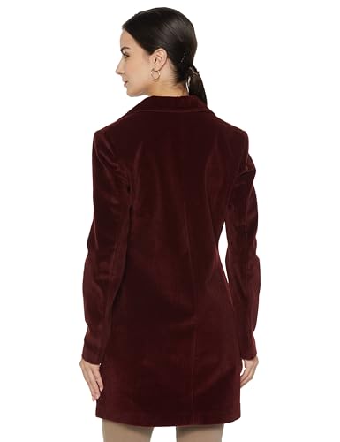 Image of Qube By Fort Collins Women's Knitted Hip Length Tweed Blazer - Stylish, Versatile, And Elegant For Office Or Casual Wear