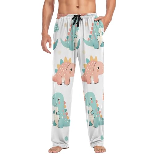 Men's Pajama Pants Cute Little Dinosaurs Sleep Pajama Lounge Pant with Pockets, Elastic Waistband3