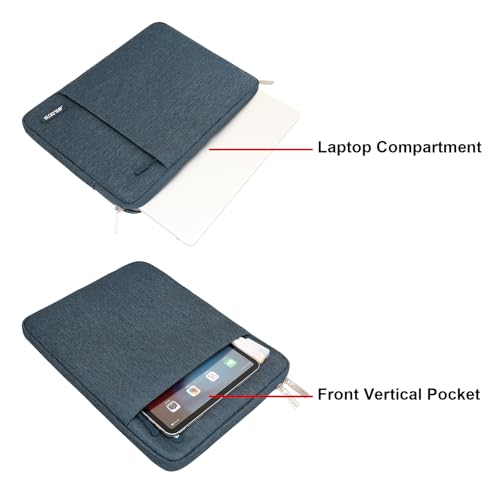 Image of MOSISO Laptop Case 13 inch, 13 inch Laptop Sleeve Compatible with MacBook Air M4 M3 M2 M1 2025-2018 / Pro M2 M1 2025-2016, Polyester Vertical Computer Sleeve Bag with Pocket, Haze Blue
