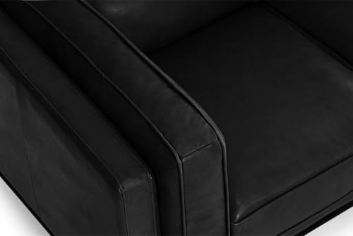Image of Valencia Artisan Full Leather Sofa - Pure Full Italian Nappa Leather Couch, Solid Wood Accent, Ultimate Comfort (Black, L-Shape Sectional)