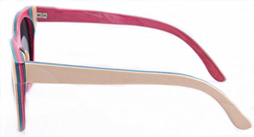 SHINU Handmade Wood Frame Sunglasses Retro Vintage Wooden Polarized Glasses-Z68005(nature-blue-pink,grey)3
