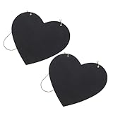 Gadpiparty 2 Stück Liebe kleine Tafel Tafelschild zum Aufhängen Mini-Tafelschilder hängende Kreidetafel Kreidebrett Kreidetafel Schild kleine Kreidetafeln Tafelzeichen MDF Schwarz