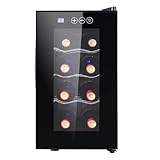 AOUTN 小型 家庭勤務用 ワイン ボトル 冷温庫 デザイン家電 自宅用 部屋 静か 静音 庫 ブラック セラー 12本収納 33L 8℃~18℃ コンプレッサー式 クーラー 省エネ (JC-23AW(8個パック))