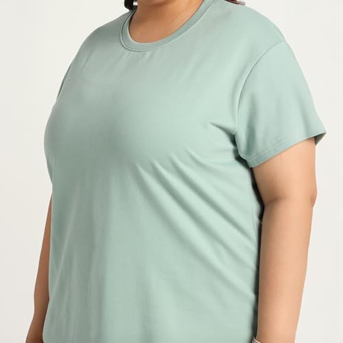Image of Women's Relaxed Fit Cotton Co-Ord Set | Half Sleeve Top & Wide Leg Pants | Travel & Casual Wear