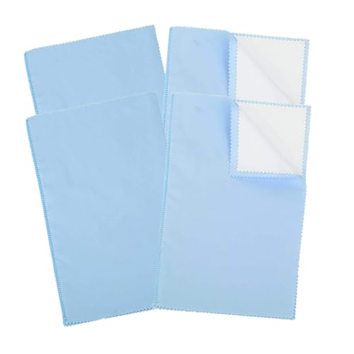 ZPGVWXKO 4枚 ジュエリークリーニングクロス ブックタイプ シルバーポリッシュクロス 傷防止 金 光沢回復 プラチナ 両面 時計 汚れ落とし 銀製品 家庭用や旅行用のジュエリーケアに適用, 水色