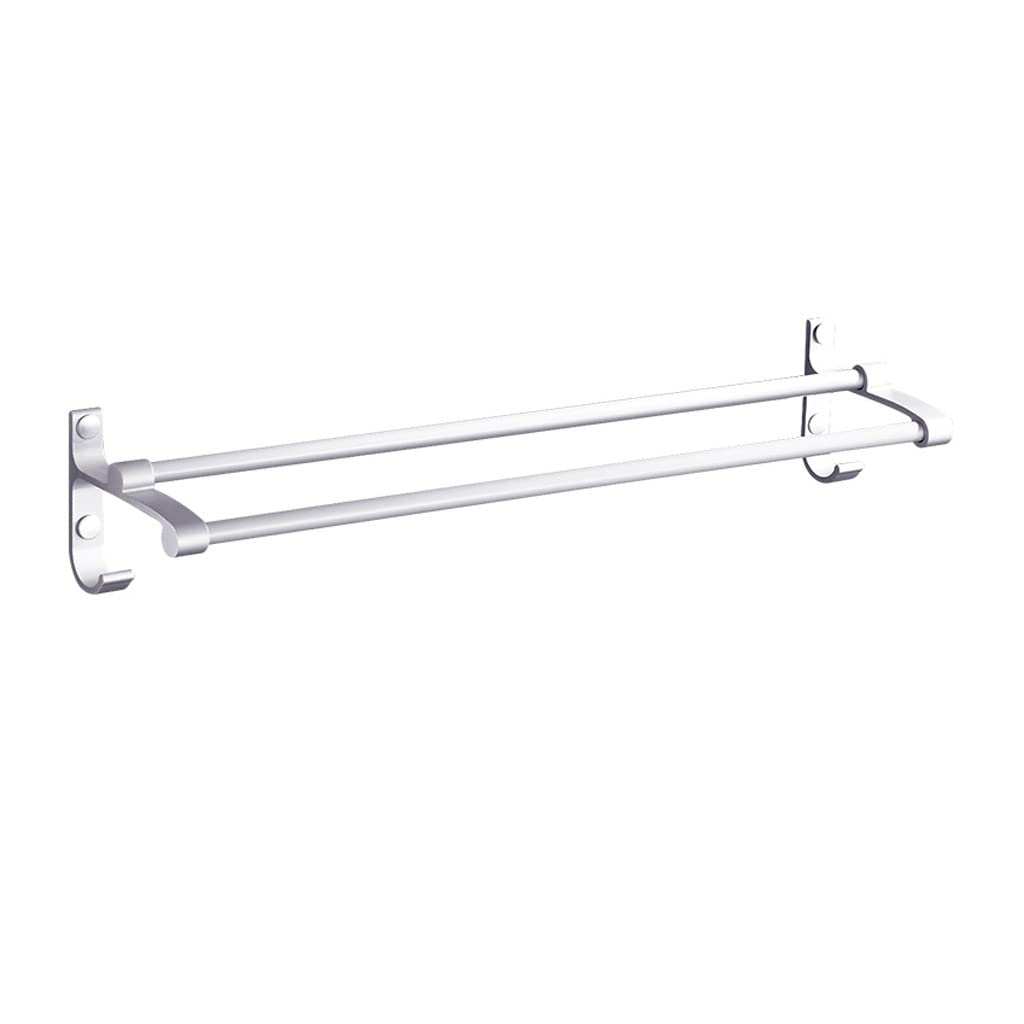 WDX - Wieszak na ręczniki łazienkowe łazienka przestrzeń aluminiowy wieszak na ręczniki podwójny pręt wieszak na ręczniki łazienka wieszak na ręczniki łazienka wieszak duża nośność (rozmiar: 70 cm)