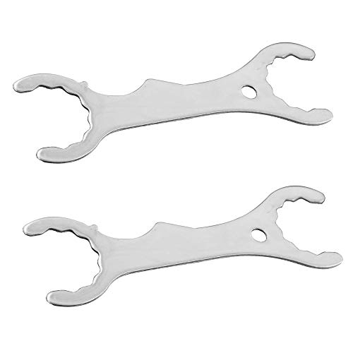 SnowTing 2PCS Faucet Wrench Spanner Home Brewing Stainless Steel Superior Tool Multi-function Spanner Wrench for Tap Beer Tower Coupler Multi-Use Faucet Key Tool Removal Sliver