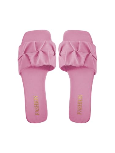 Image of GORGLITTER Women's Summer Cute Flat Sandals Dress Slide Sandals Square Toe Wedding Shoes Vacation Trendy Sandals 2026