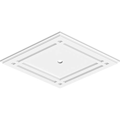 Image of Ekena Millwork CMP24X16DD-01000 Diamond Architectural Grade PVC Contemporary Urethane Ceiling Medallions 24 inchW x 16 inchH x 1 inchID x 8 1 /2 inchC x 1 inchP