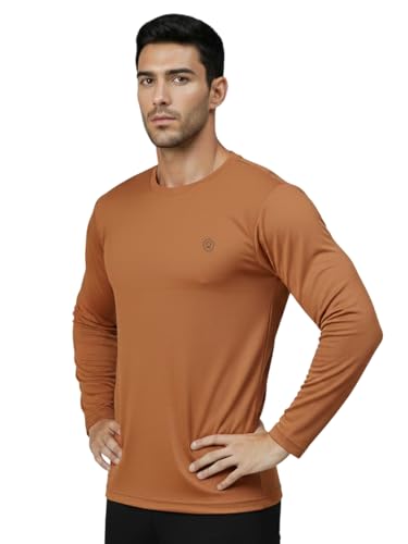 Image of CHKOKKO Gym T Shirts for Men Workout Solid Quick Dry Sports Men T-Shirts Breathable Lightweight Full Sleeve Regular Fit Round Neck Running Stylish Tshirt for man