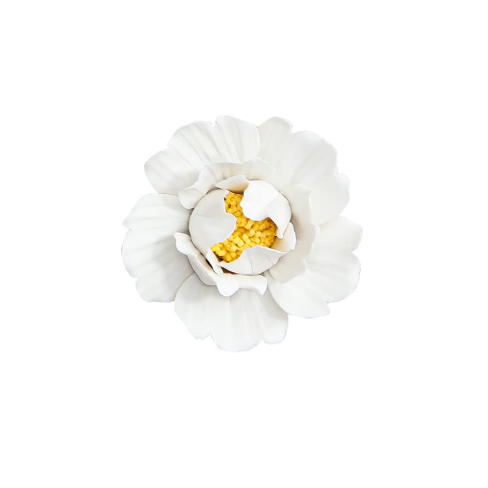 Insiswiner Wall Flowers Handcrafted Ceramic Home Hanging Wall Art Decor Table Bookshelf Porcelain Accents 3.54“
