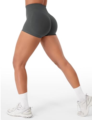 Image of VOYJOY Women Workout Impact Shorts 2.5 inch / 3.6 inch / 4.5 inch / 6 inch Scrunch Butt Booty | Tummy Control, High Waisted, Bike Short, Gentle Compression, for Women