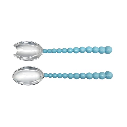 Servidores de ensalada Aqua grandes con perlas para cubiertos de mesa 2