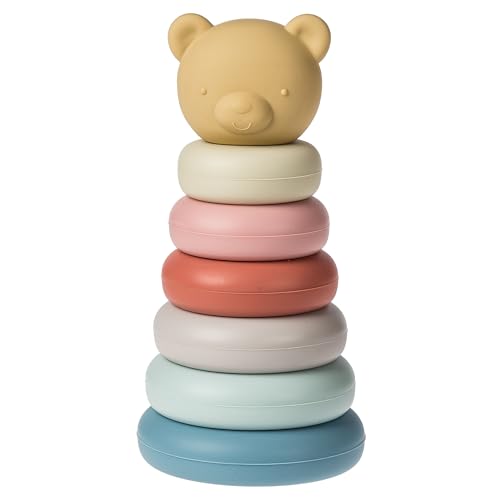 Mary Meyer Baby and Toddler Toys Simply Silicone Stacking Rings for 6+ Months Old Preschool Gifts, 15 cm, Teddy