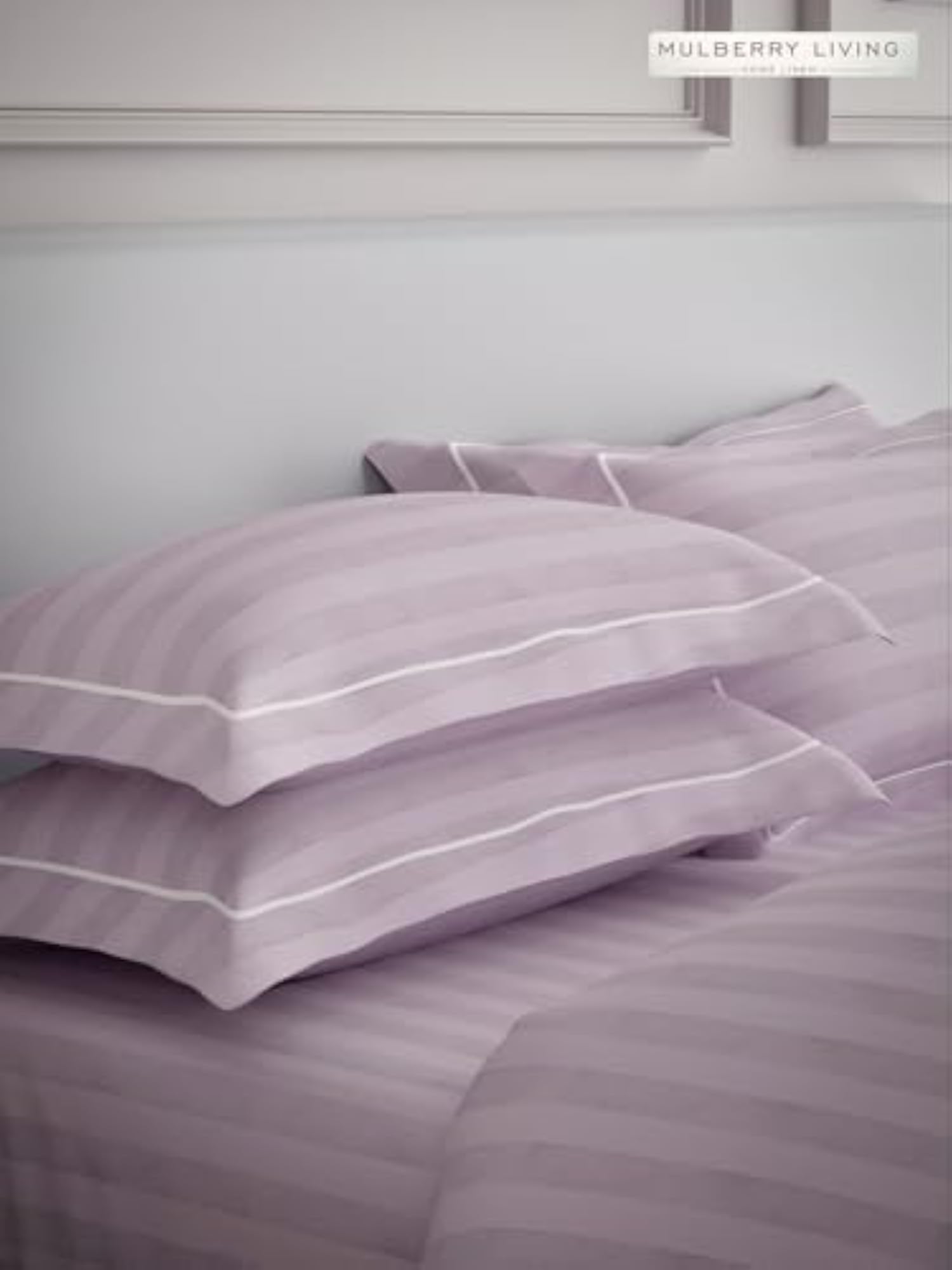 Elysian Stripes Queen Size 300TC Bedsheet, 100% Cotton