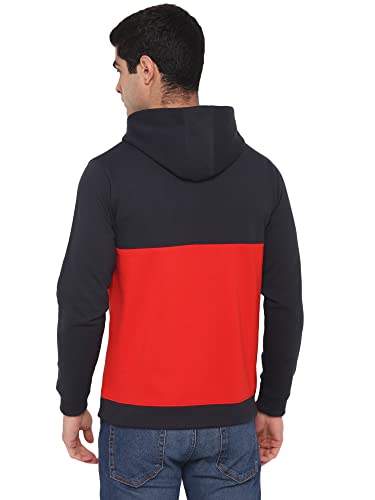Image of Deniklo Men Polyester Fleece Printed Sweatshirt with Hoodie