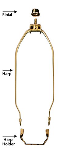 Royal Designs HA-1001-8.5BR-2 Heavy Duty Lamp Harp Finial and Lamp Harp Holder Set, 8.5", Polished Brass - Image 2