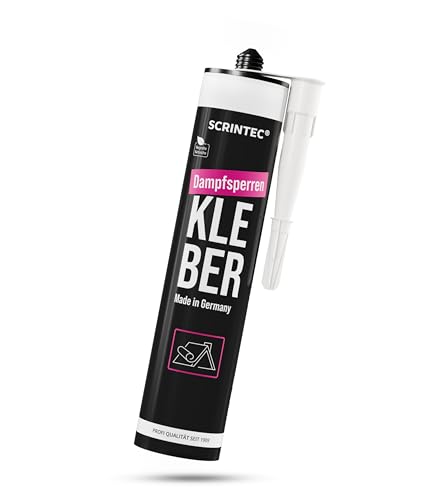 SCRINTEC Folienkleber Blau (310 ml) Haftkleber für Dampfsperren & Baufolien selbstklebend & weichelastisch für raue Untergründe-Innen & Außen in recycelter Kartusche - Produziert am 09/10/2025