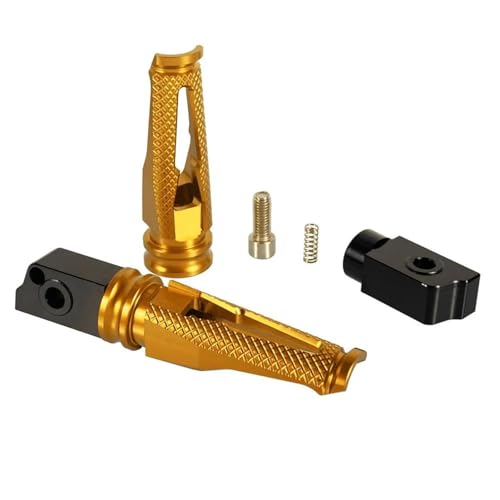 Motorrad Fußrasten für Aprilia SRV 850 2012-2016, Motorrad Trittbretter, Fußstützenhalterung rutschfest, Motorrad Vorne Und Hinten Pedale Fußstützen Rasten Teile,D Gold