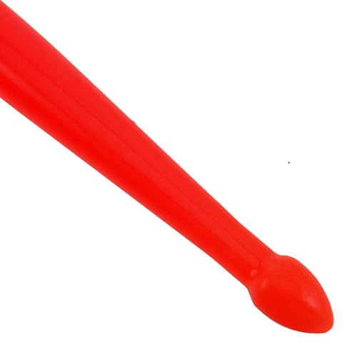 Baquetas Plásticas Healifty con Mango Antideslizante para Set de Batería y Baterías Electrónicas, Color Rojo No Fluorescente, Pareja para Jazz y Performance miniatura 3