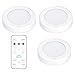 Price comparison product image Brilliant Evolution Stick on Puck Lights with Remote, Battery Operated Wireless LED Lights for Cabinets, Stairs, Under Kitchen Cabinet Lighting, Stick on Wall Lights - 3 Pack